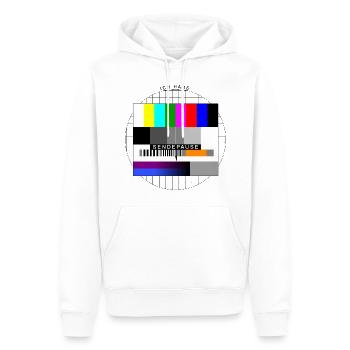 Ich habe Sendepause Testbild - Männer Premium Bio Hoodie - Weiß - Vorne - Nico (187cm)