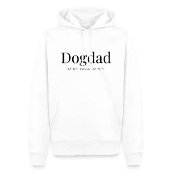 Papa chien – Poilu. Fort. Content. - Sweat à capuche Premium bio Homme - blanc - Devant - Nico (187cm)