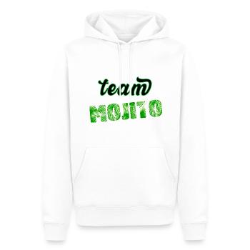 Team MOJITO - Männer Premium Bio Hoodie - Weiß - Vorne - Nico (187cm)