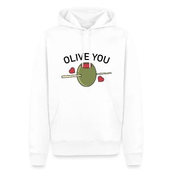 Olive Du - Männer Premium Bio Hoodie - Weiß - Vorne - Nico (187cm)