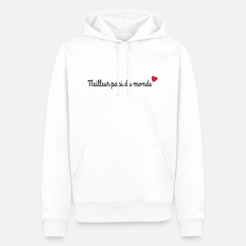 meilleur papi du monde - Sweat à capuche Premium bio Homme - blanc