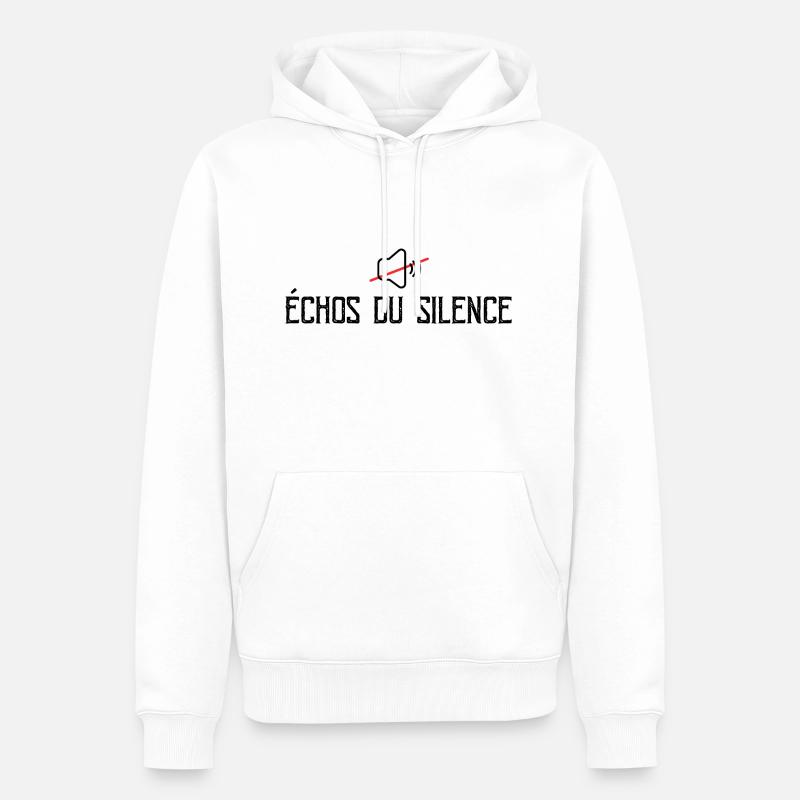 Échos Du Silence - Sweat à capuche Premium bio Homme - blanc