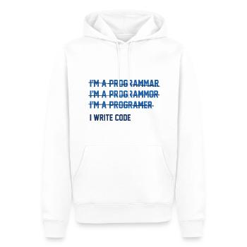 Ich schreibe Code - Männer Premium Bio Hoodie - Weiß - Vorne - Nico (187cm)