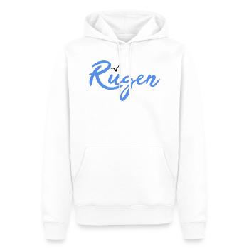 Rügen (mouette) bleu / noir - Sweat à capuche Premium bio Homme - blanc - Devant - Nico (187cm)