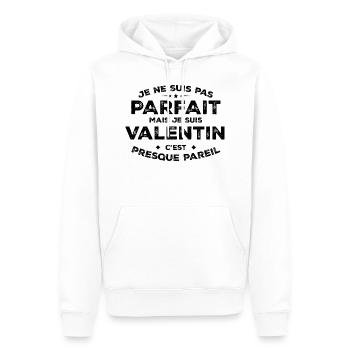 Valentin Ein Name, eine Haltung Humor Valentine - Männer Premium Bio Hoodie - Weiß - Vorne - Nico (187cm)