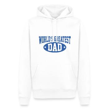 Der größte Vater der Welt - Männer Premium Bio Hoodie - Weiß - Vorne - Nico (187cm)