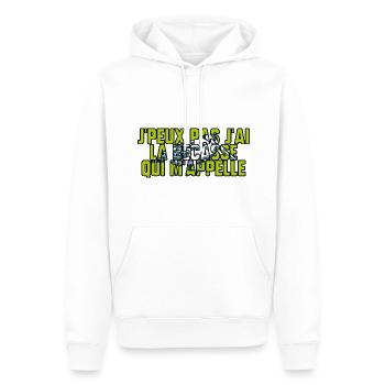 Labécasse m’appelle - Sweat à capuche Premium bio Homme - blanc - Devant - Nico (187cm)