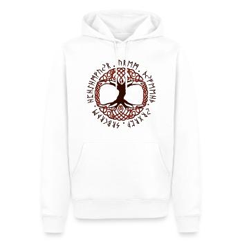 Yggdrasil Nordischer Wikinger-Weltenbaum - Männer Premium Bio Hoodie - Weiß - Vorne - Nico (187cm)