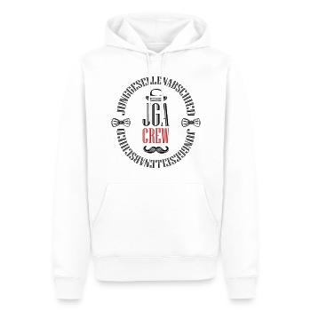 Enterrement de vie de garçon Jga Crew - Sweat à capuche Premium bio Homme - blanc - Devant - Nico (187cm)