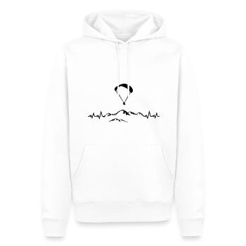 Paragleiten, Paragleiter, Berge & Puls Herzschlag - Männer Premium Bio Hoodie - Weiß - Vorne - Nico (187cm)