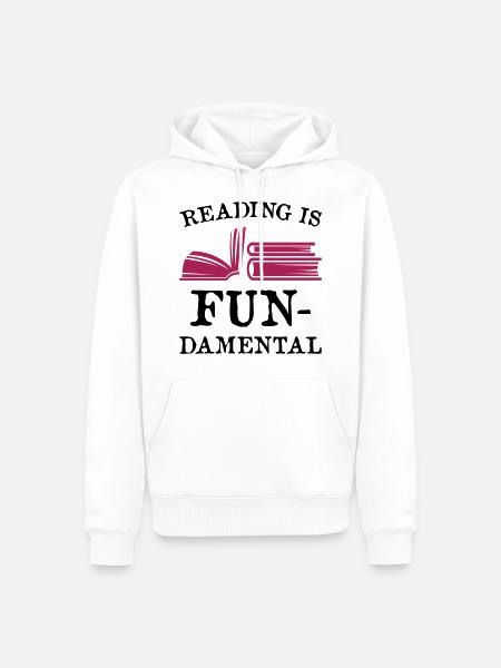 Reading is fundamental - Men’s Premium Organic Hoodie - white