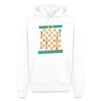 Die ORANGE Bewegung ... und CHECKMATE - des Hakens - Männer Premium Bio Hoodie - Weiß - Vorne - Nico (187cm)