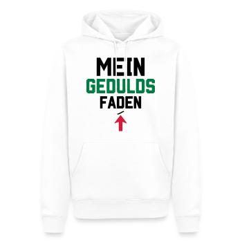 MEIN GEDULDSFADEN - KURZER GEDULDSFADEN - Männer Premium Bio Hoodie - Weiß - Vorne - Nico (187cm)