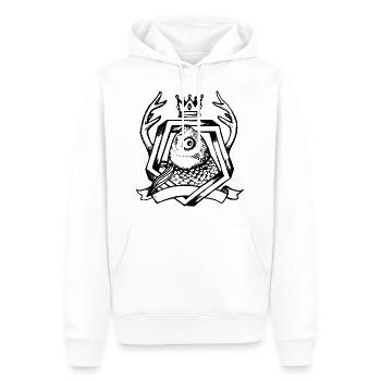 ROI POISSON - Sweat à capuche Premium bio Homme - blanc - Devant - Nico (187cm)