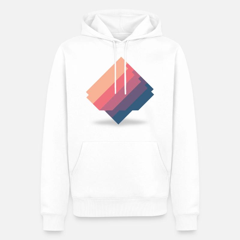 Ombre à rayures rouges - Sweat à capuche Premium bio Homme - blanc