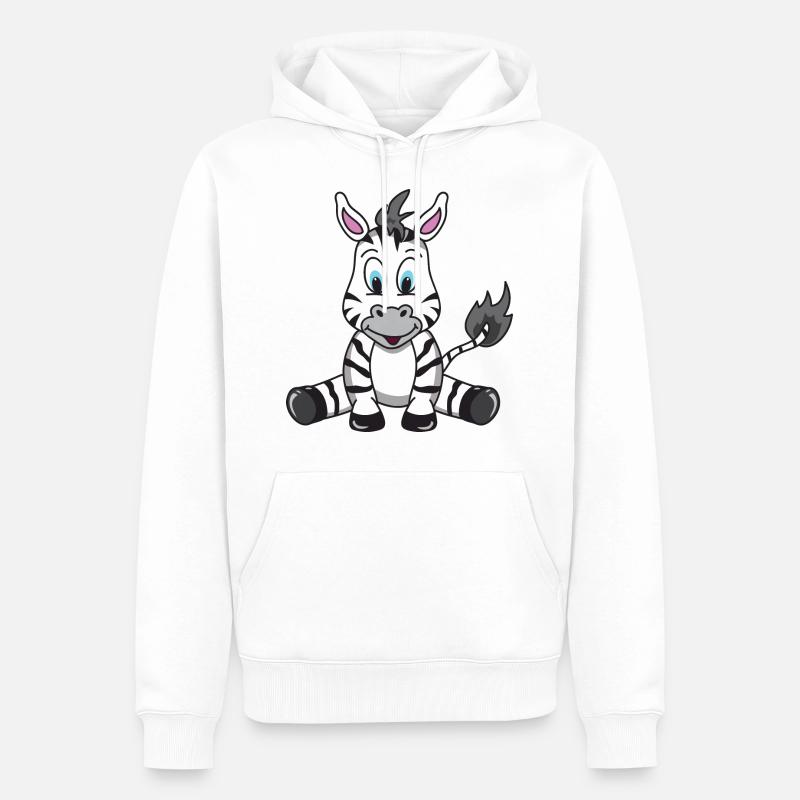 zèbre - Sweat à capuche Premium bio Homme - blanc