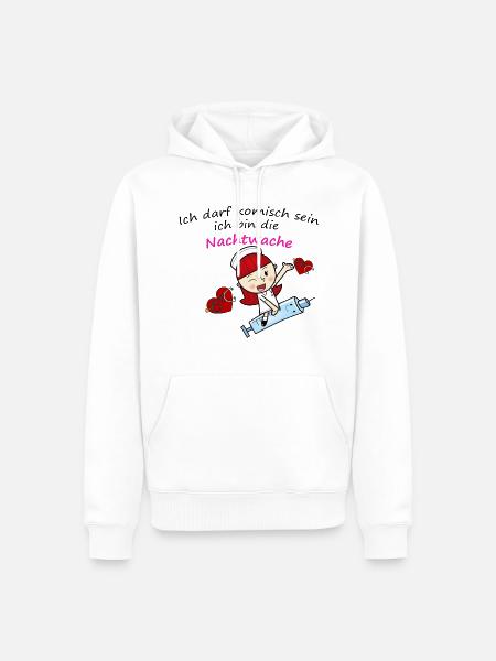 Altenpflege/ krankenschwester Nachtwache - Männer Premium Bio Hoodie - Weiß