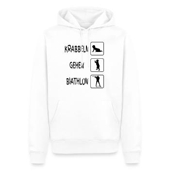 Krabbeln Gehen Biathlon Baby Geschenk - Männer Premium Bio Hoodie - Weiß - Vorne - Nico (187cm)