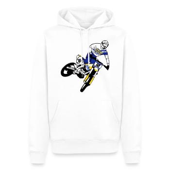 Moto Cross - motocross - Männer Premium Bio Hoodie - Weiß - Vorne - Nico (187cm)