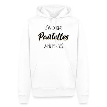 I want glitter in my life - Men’s Premium Organic Hoodie - white - Front - Nico (187cm)