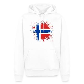 Norway flag paint blot blob stain blotches - Men’s Premium Organic Hoodie - white - Front - Nico (187cm)