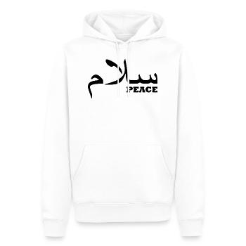 Salam / Frieden / Hallo - Männer Premium Bio Hoodie - Weiß - Vorne - Nico (187cm)