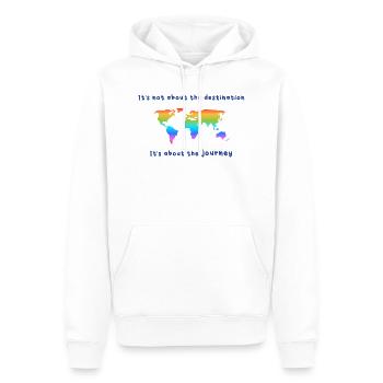 Rainbowworld - It's about the journey - Männer Premium Bio Hoodie - Weiß - Vorne - Nico (187cm)