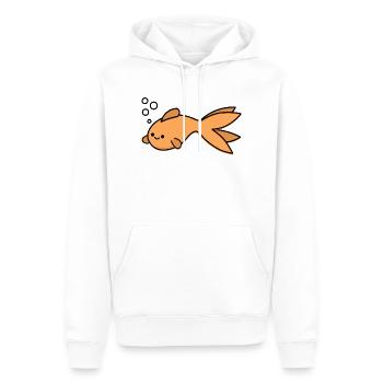 Poisson rouge - Sweat à capuche Premium bio Homme - blanc - Devant - Nico (187cm)