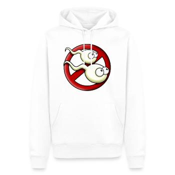 Stoppt die Überbevölkerung - Männer Premium Bio Hoodie - Weiß - Vorne - Nico (187cm)