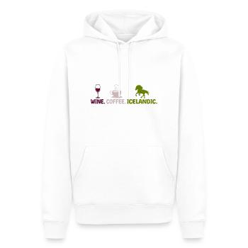 Islandpferd Wein Kaffee Spruch für Reiterin - Männer Premium Bio Hoodie - Weiß - Vorne - Nico (187cm)