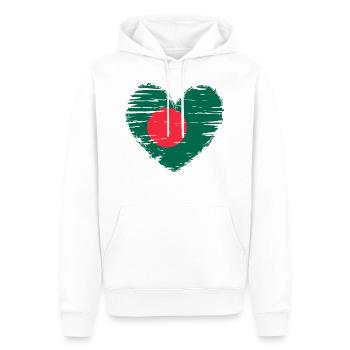 Bangladesh coeur drapeau drapeau armoiries - Sweat à capuche Premium bio Homme - blanc - Devant - Nico (187cm)