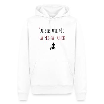 je suis une fée la fée pas chier - Sweat à capuche Premium bio Homme - blanc - Devant - Nico (187cm)