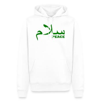 frieden - Männer Premium Bio Hoodie - Weiß - Vorne - Nico (187cm)