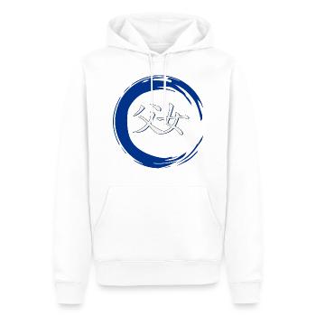 Symbole Père & Fils Caractères chinois - Sweat à capuche Premium bio Homme - blanc - Devant - Nico (187cm)