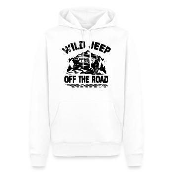 WILD JEEP - Sweat à capuche Premium bio Homme - blanc - Devant - Nico (187cm)