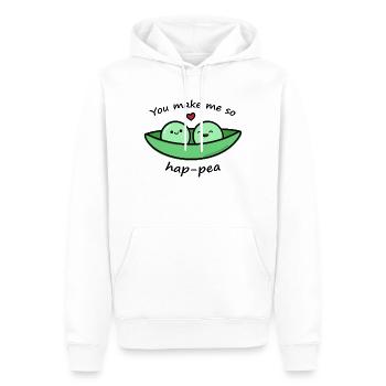 Petits pois mignons - Sweat à capuche Premium bio Homme - blanc - Devant - Nico (187cm)