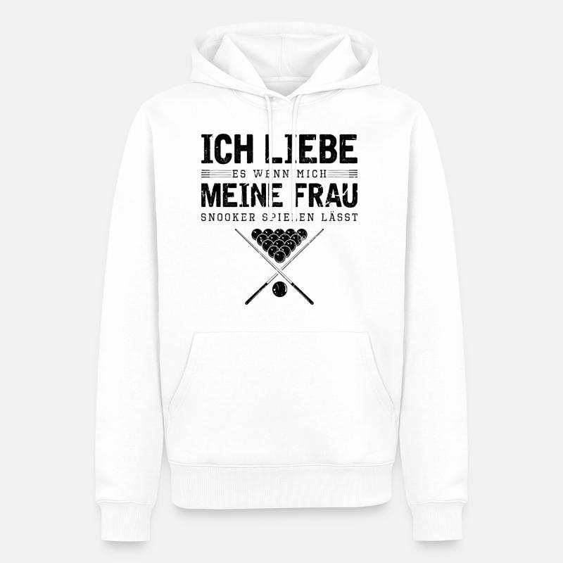 Lustiges Snooker - Männer Premium Bio Hoodie - Weiß