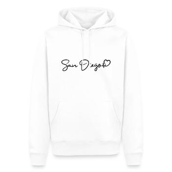 San Diego Herzschlag - Männer Premium Bio Hoodie - Weiß - Vorne - Nico (187cm)