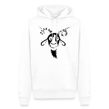 Drôle Chèvre - Sweat à capuche Premium bio Homme - blanc - Devant - Nico (187cm)
