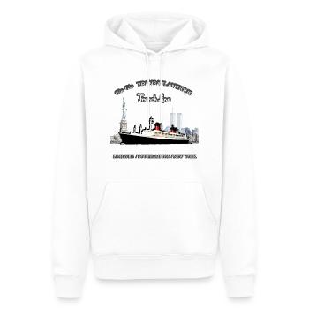 PAQUEBOT FRANCE NEW YORK Louis RUNEMBERG © Adagp - Sweat à capuche Premium bio Homme - blanc - Devant - Nico (187cm)