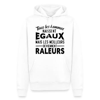 les meilleurs Raleurs - Sweat à capuche Premium bio Homme - blanc - Devant - Nico (187cm)