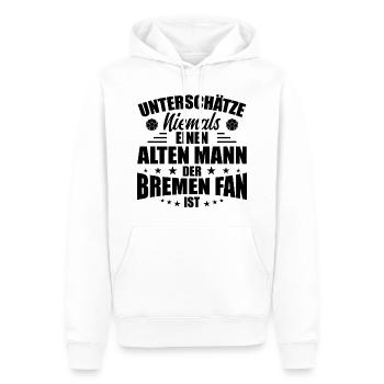 Vieil homme - Fan de Brême - Football Vintage rétro - Sweat à capuche Premium bio Homme - blanc - Devant - Nico (187cm)