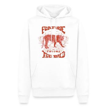 FORTUNE FAVORS THE BOLD - Men’s Premium Organic Hoodie - white - Front - Nico (187cm)