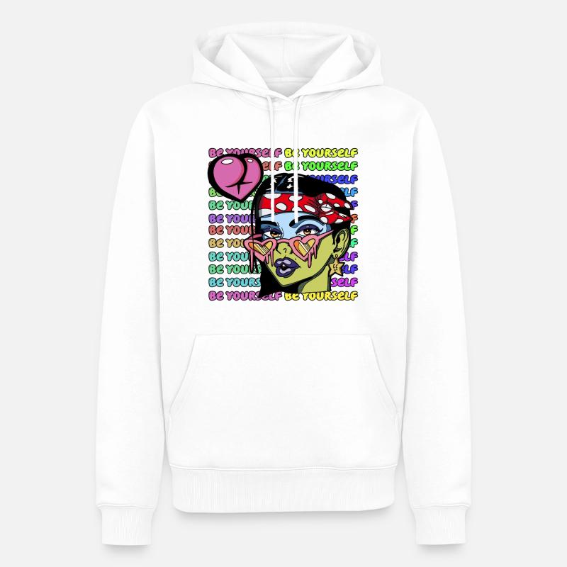 Seien Sie Sie selbst - Männer Premium Bio Hoodie - Weiß