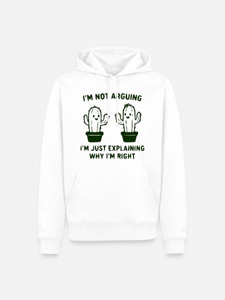 Ich erkläre es: Kaktuswitz - Männer Premium Bio Hoodie - Weiß