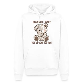 Grummeliger Bär mit Herzen - Männer Premium Bio Hoodie - Weiß - Vorne - Nico (187cm)