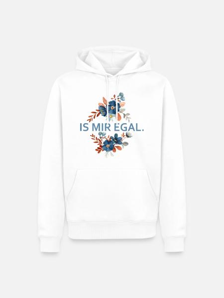 Blumenakzent Is Mir Egal - Männer Premium Bio Hoodie - Weiß