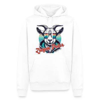 Goats Peter - Men’s Premium Organic Hoodie - white - Front - Nico (187cm)