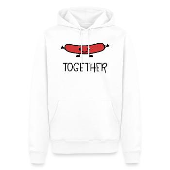 Better Together 2 HotDog coordonnés pour le couple - Sweat à capuche Premium bio Homme - blanc - Devant - Nico (187cm)