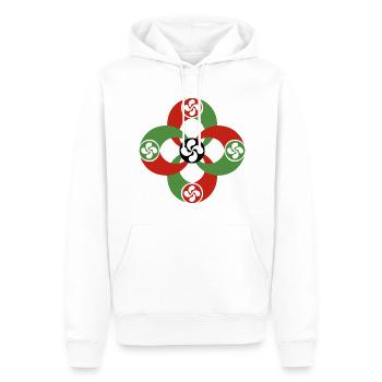 Basque Cross - Men’s Premium Organic Hoodie - white - Front - Nico (187cm)